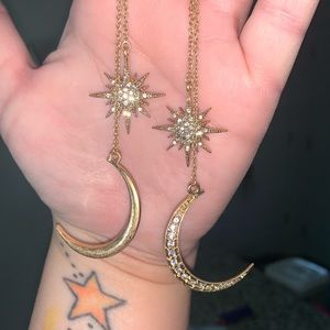 Beautiful Brand New Star and moon earrings